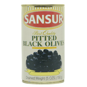 350G TIN - PITTED BLACK OLIVES