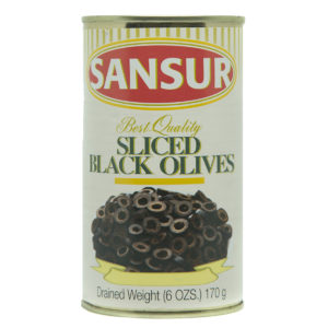 350g TIN - SLICED BLACK OLIVES